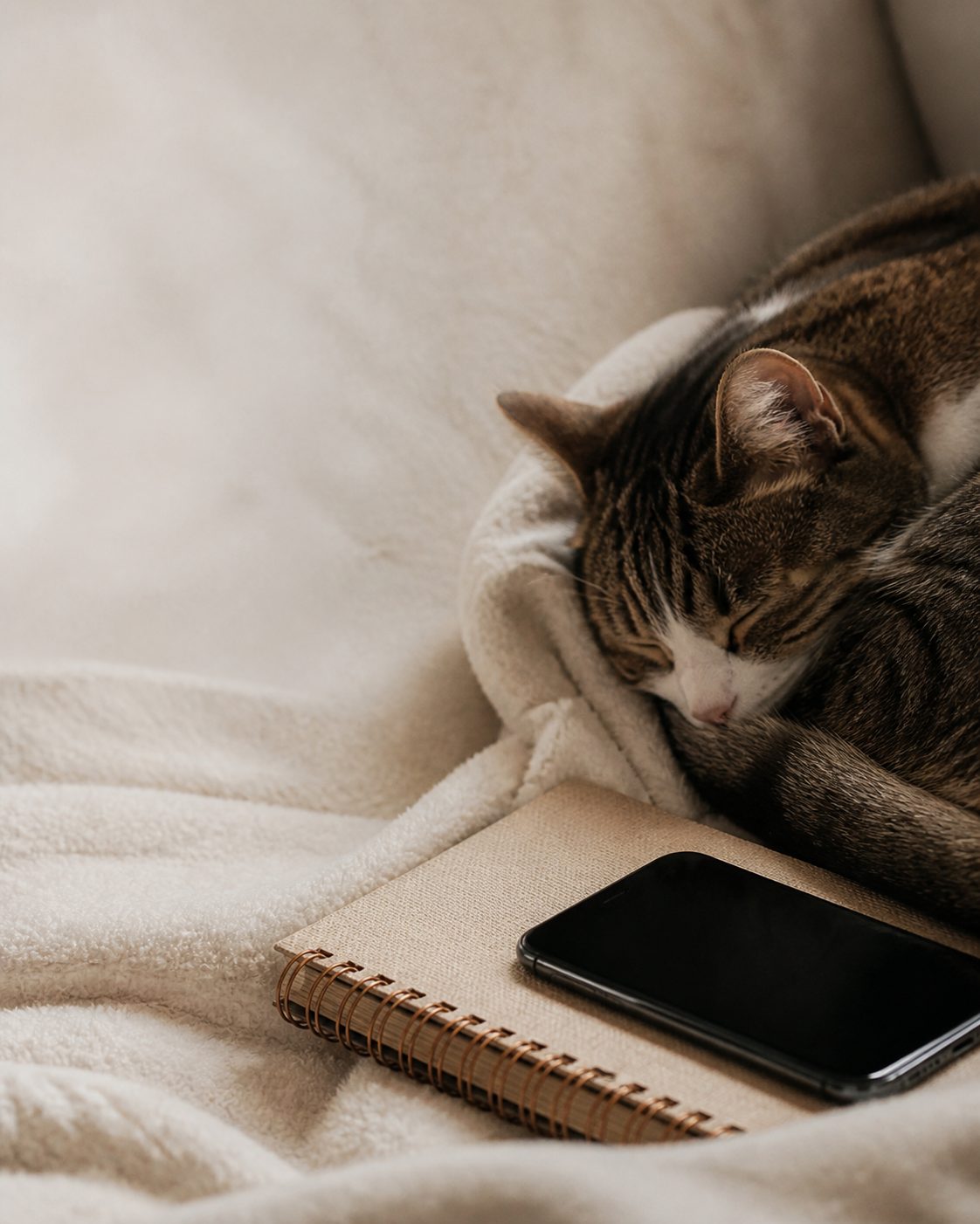 A cat resting at home